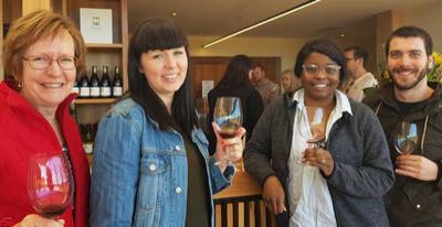Enjoying wine tasting at Torbreck